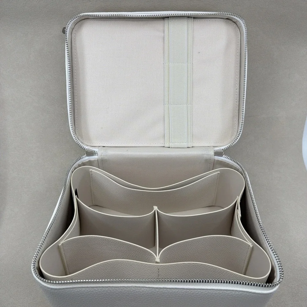 Étoile Duo Vanity Case in White Croc NEW With Defects Please See All Photos